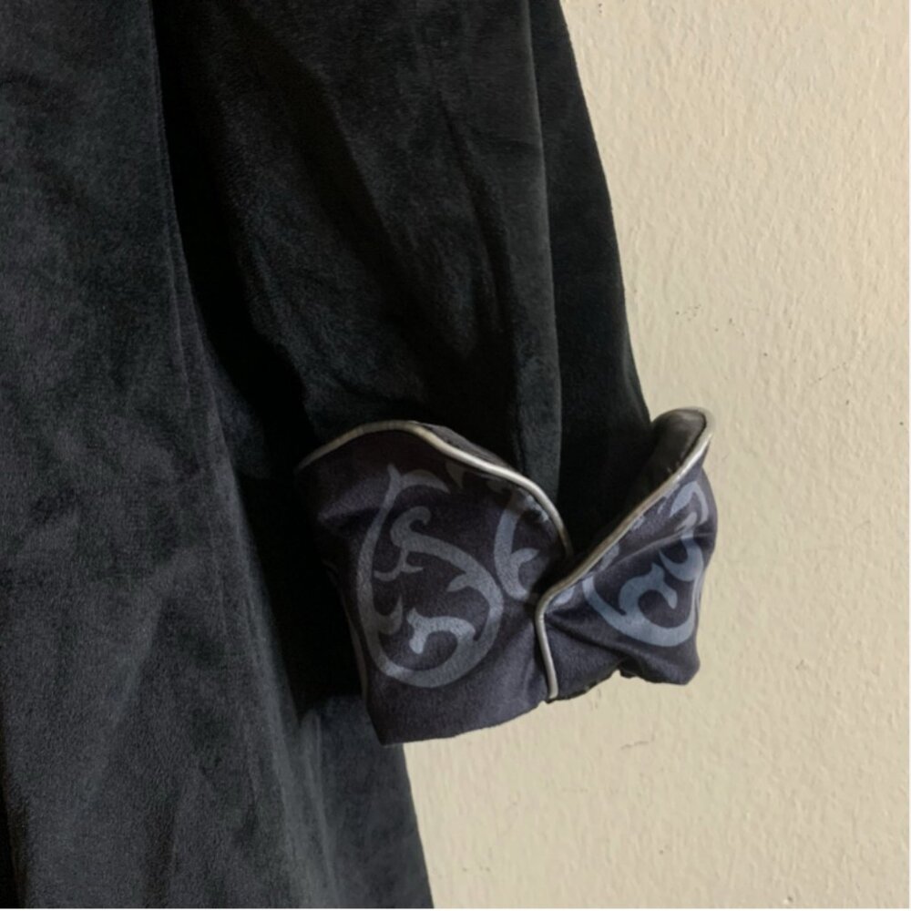 Men Steampunk Gothic Victorian Jacket Velvet Tailcoat Medieval Renaissance Blk M - Picture 10 of 11